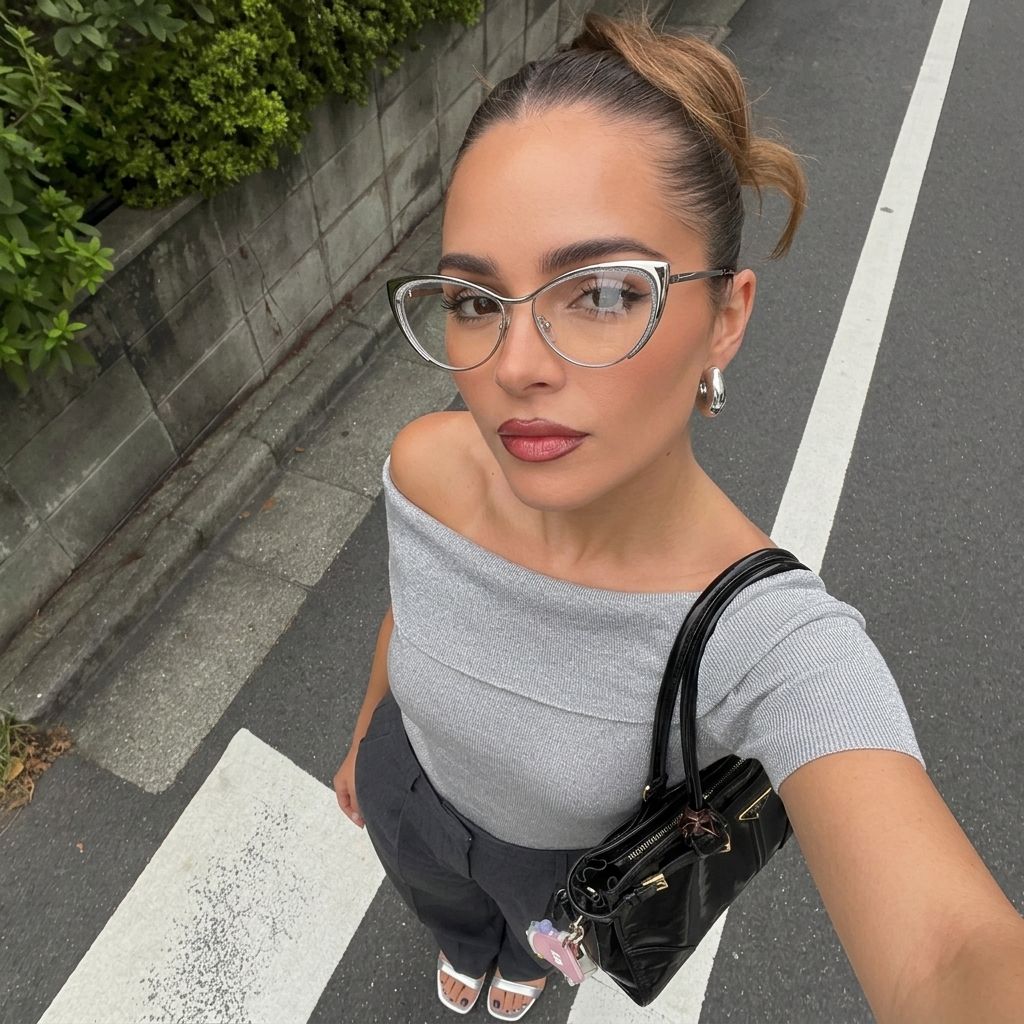 Ellen Cat Eye Métal Argenté Lunettes6