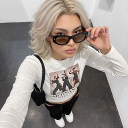 Reina Noir Géométrique lunettes de soleil5