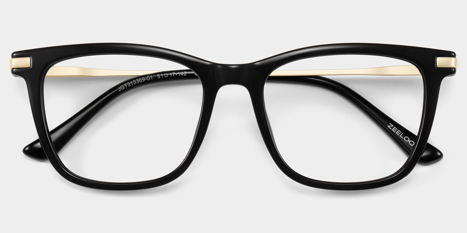 Selena Rectangulaire Noir Lunettes2