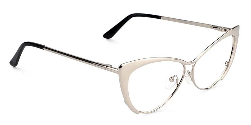 Ellen Cat Eye Métal Argenté Lunettes2