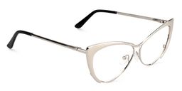 Cat Eye Métal Argenté Lunettes2