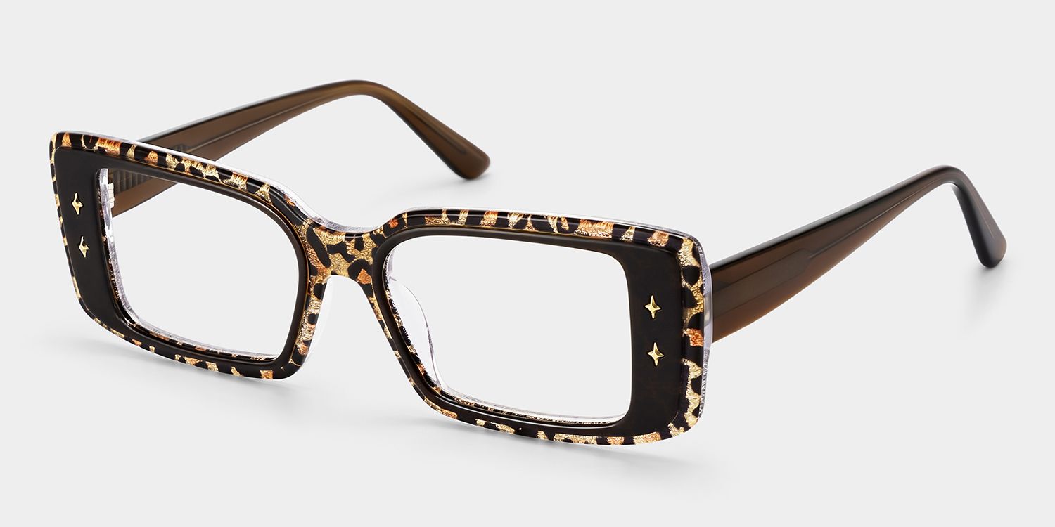 Gleam Rectangulaire Léopard Lunettes5