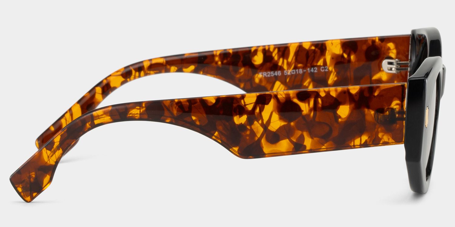 Reina  Lunettes de soleil géométriques noires TR903