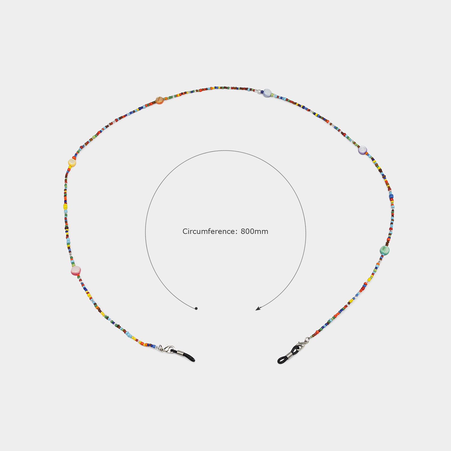 Colliers Ronds Colorés à Paillettes pour Lunettes3