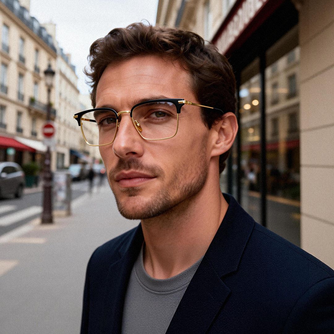 Maxwell Browline Noir Lunettes1