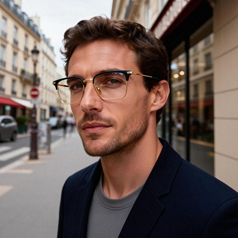 Maxwell Browline Noir Lunettes