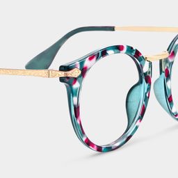 Quentina Bleu Ronde lunettes6