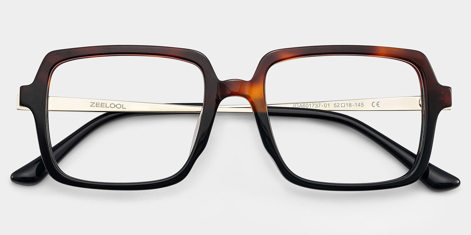 Beatrice Rectangulaire Bicolore Lunettes3