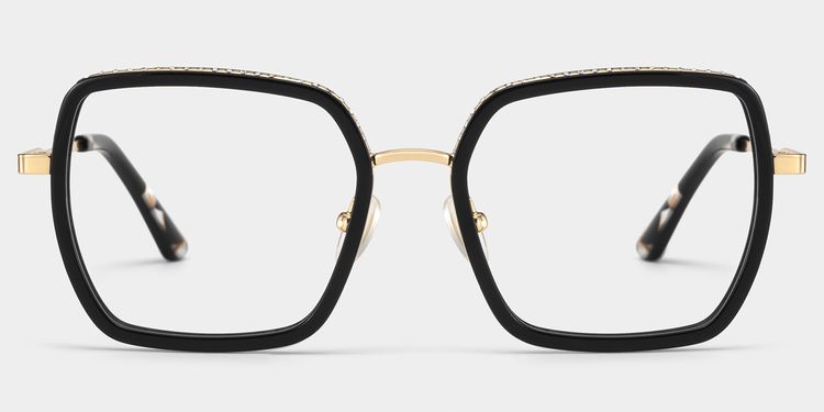 Fiona Carré Noir Lunettes