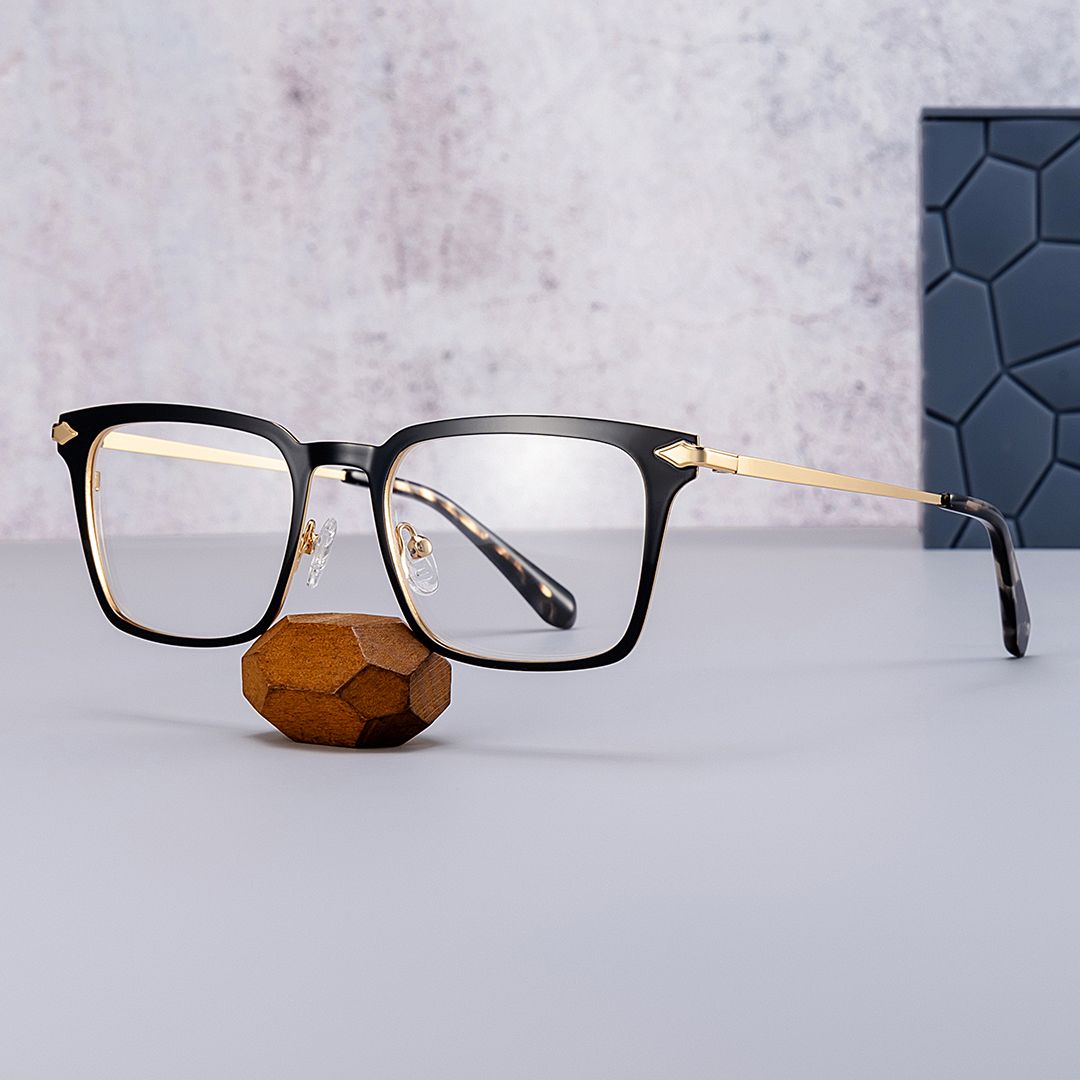 Chaney Noir Rectangle Lunettes0