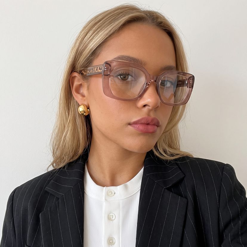 Natalie Beige Carré lunettes