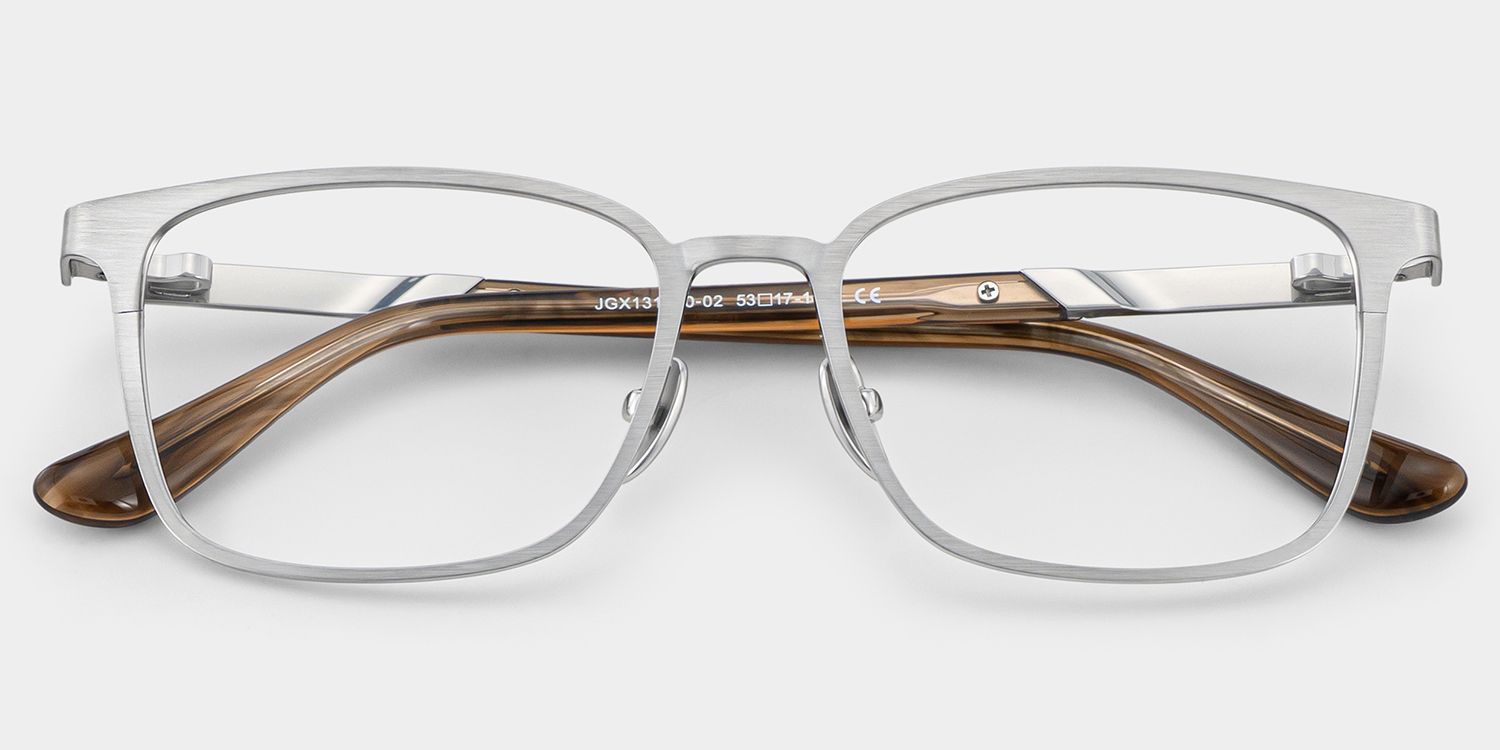 Aubrey Lunettes rectangulaires argentées1