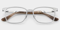 Lunettes rectangulaires argentées2