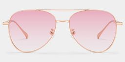 Lunettes de soleil aviateur en métal doré rose0