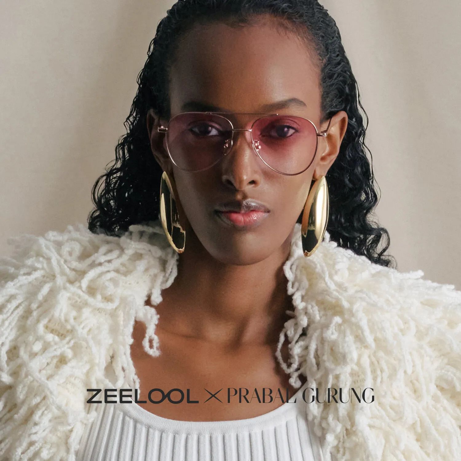 Cher Lunettes de soleil aviateur en métal doré rose5