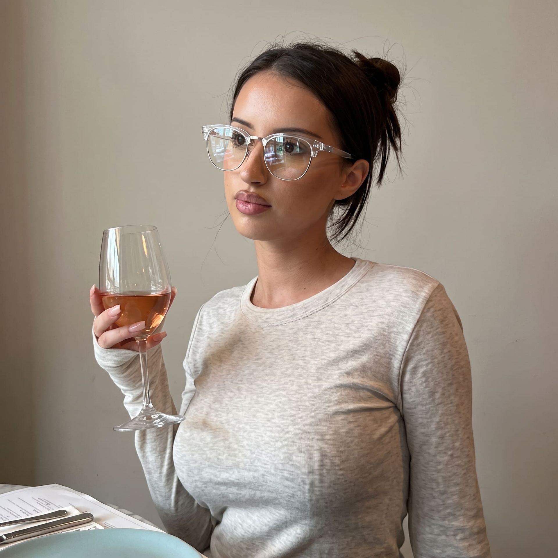 Lunettes à monture mixte Lasha Browline transparentes pour femmes | ZEELOOL5