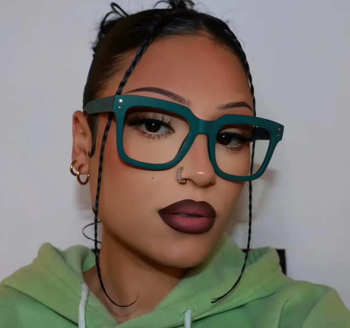 Liizbeett Carrées Vert TR90 Lunettes5