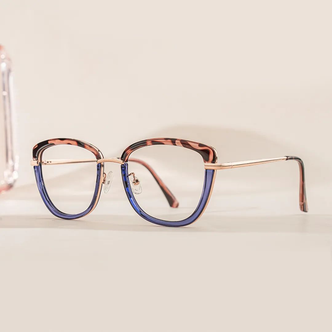 Adriana Bleu Rectangle Lunettes1