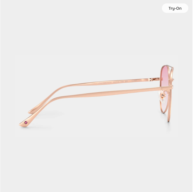 Cher Lunettes de soleil aviateur en métal doré rose3