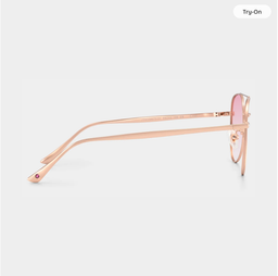 Lunettes de soleil aviateur en métal doré rose3