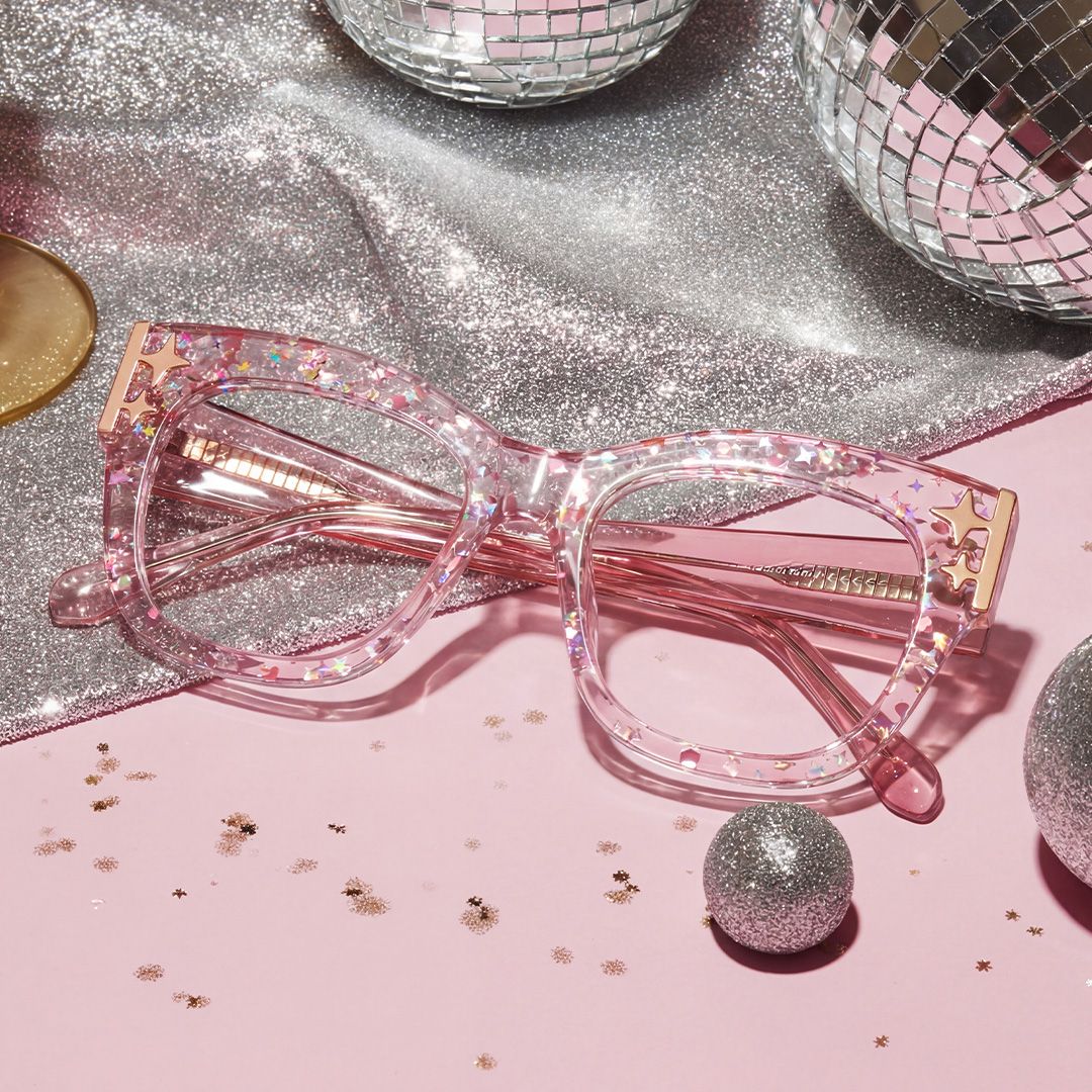 Minfia Carré Rose Lunettes0