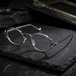 Ovales Métal Argenté Lunettes0