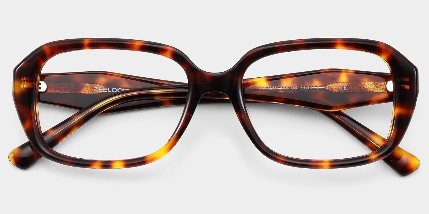 Rowan Lunettes rectangulaires en acétate tortue1