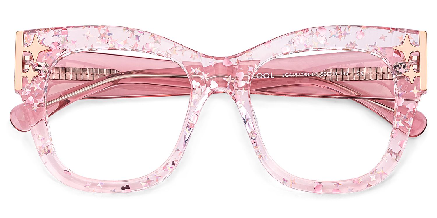 Minfia Carré Rose Lunettes2