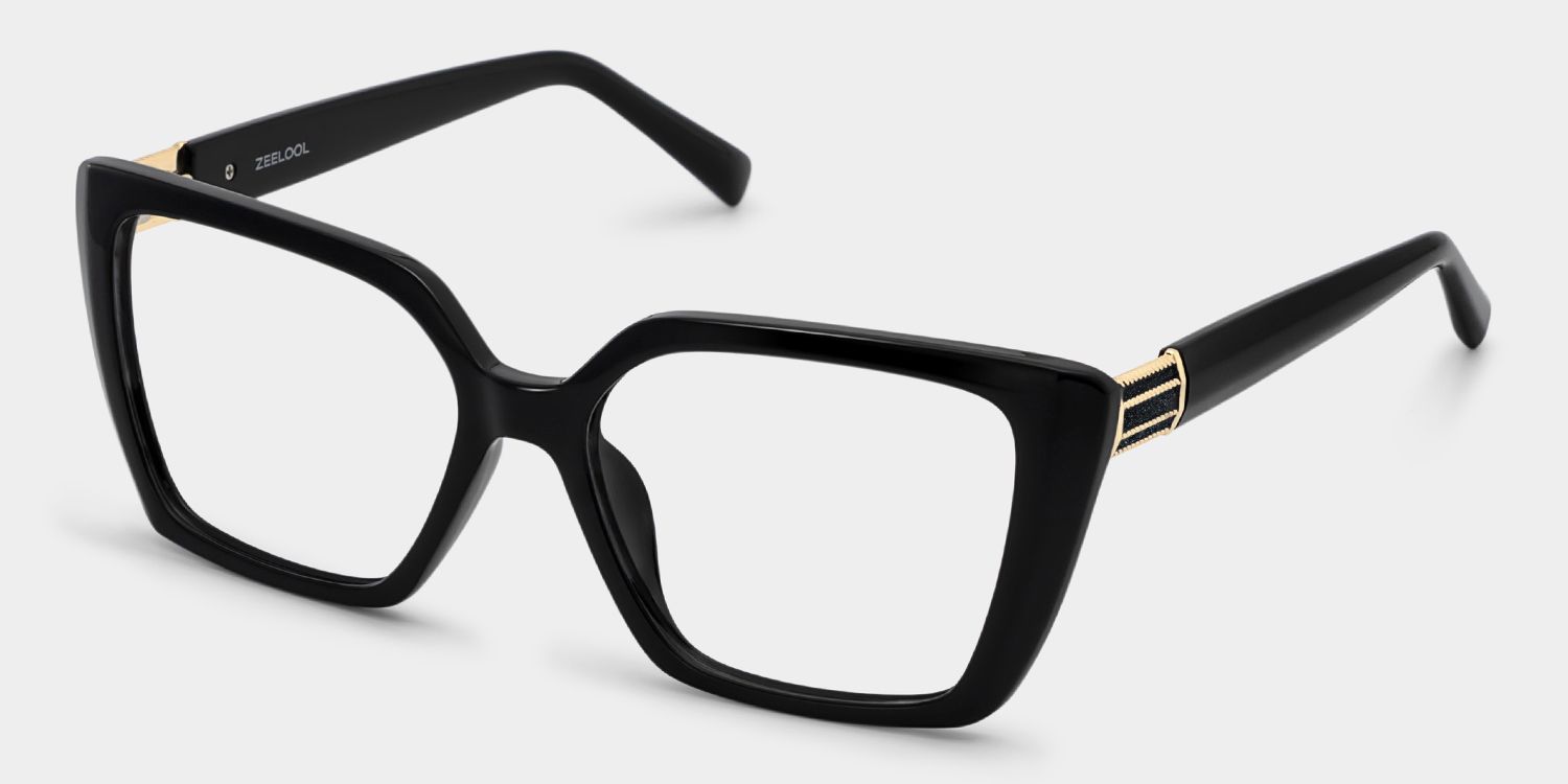 Emery Géométriques Acétate Noir Lunettes2