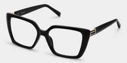 Géométriques Acétate Noir Lunettes2