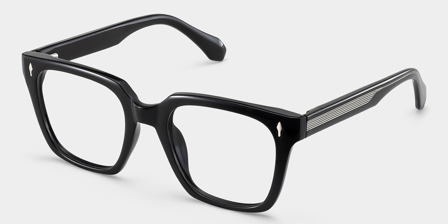 Lunettes rectangulaires noiresNick2