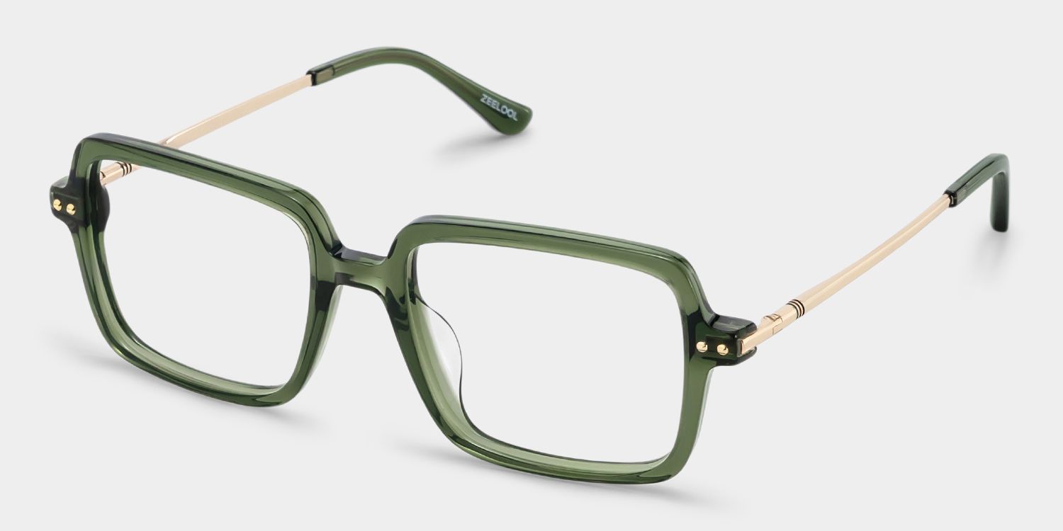 Asher Vert Rectangle Lunettes2