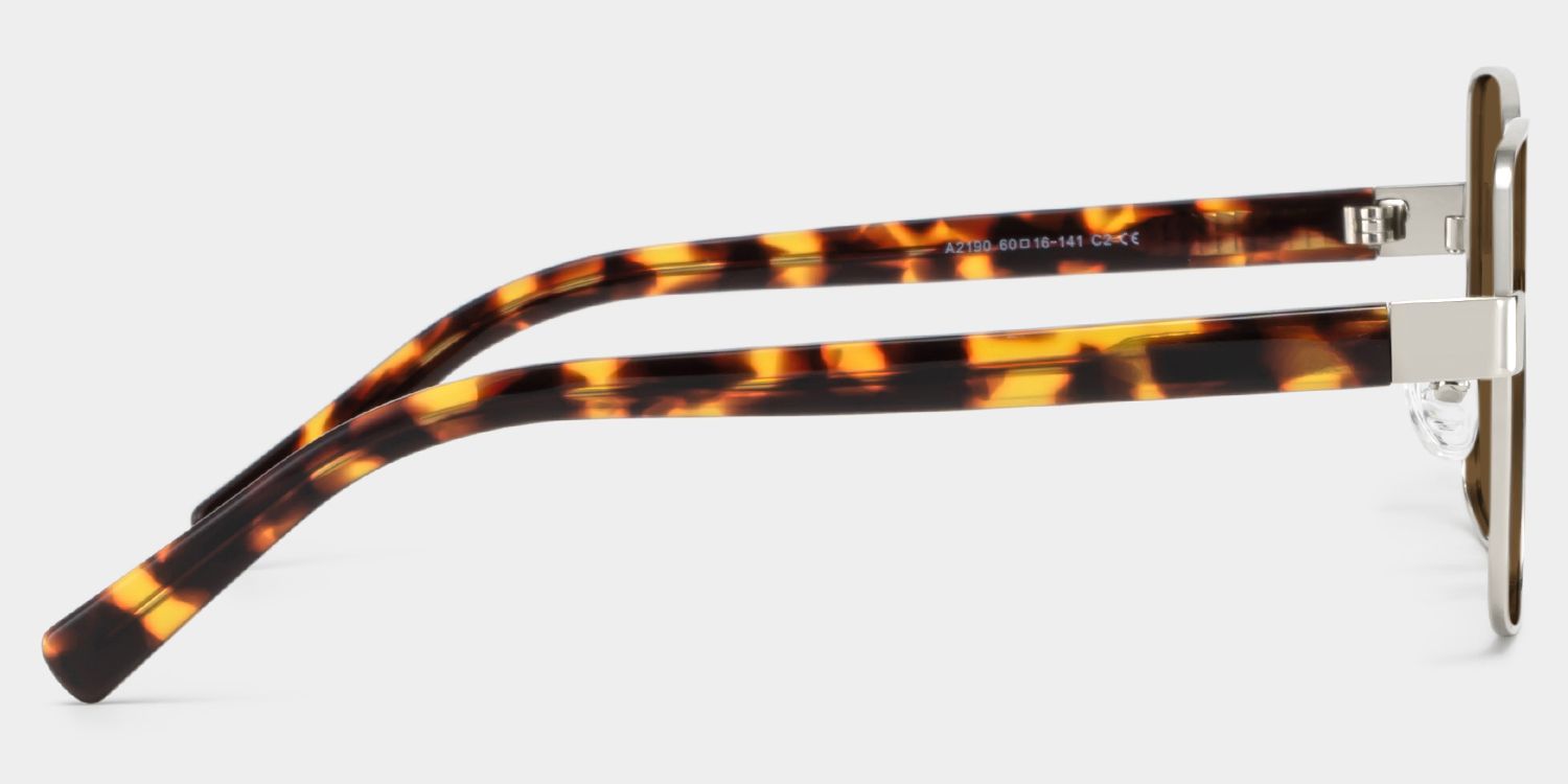 Sahara  Lunettes de soleil carrées en métal marron3