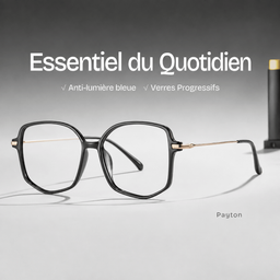 Lunettes géométriques noires en TR900