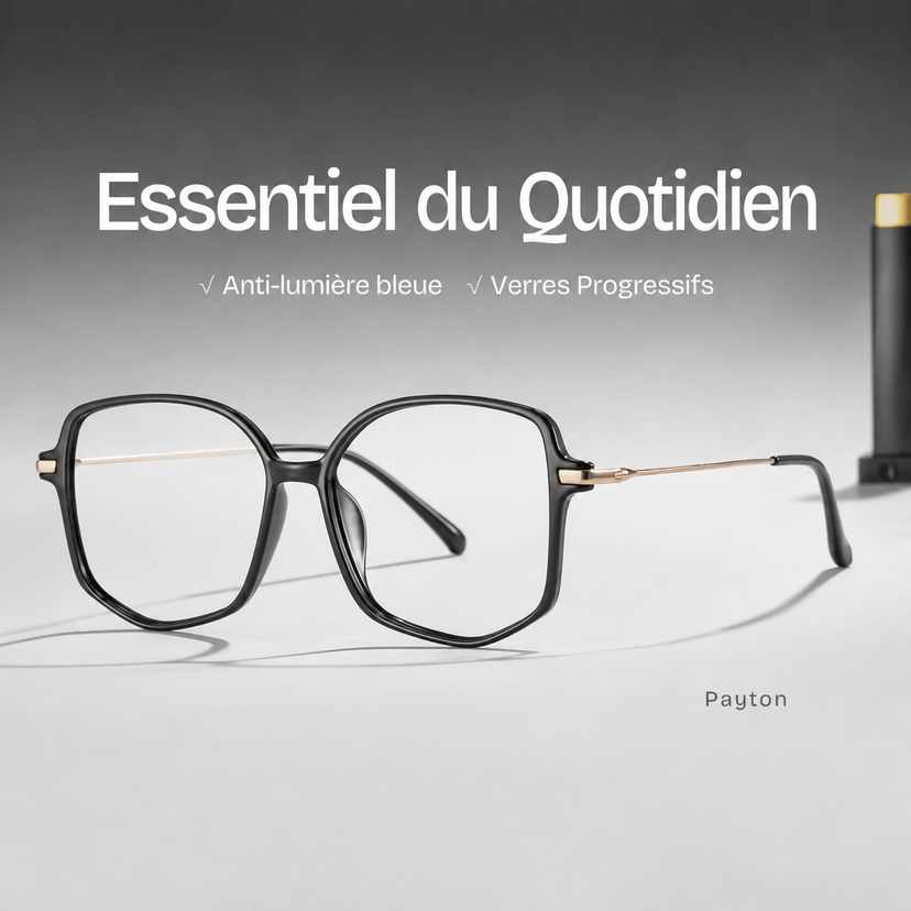 Lunettes géométriques noires en TR90