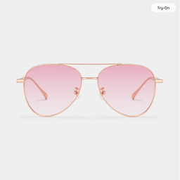 Lunettes de soleil aviateur en métal doré rose0