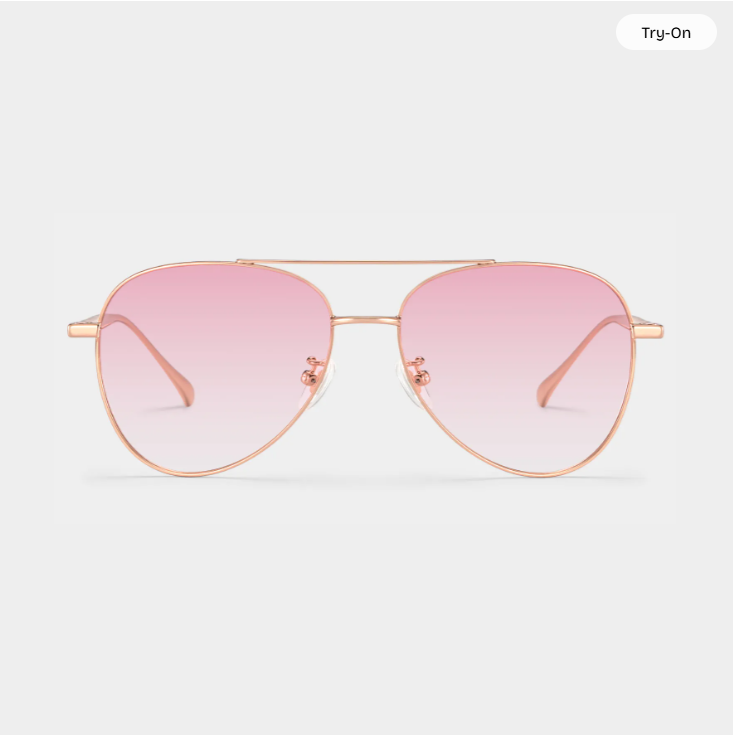 Lunettes de soleil aviateur en métal doré rose