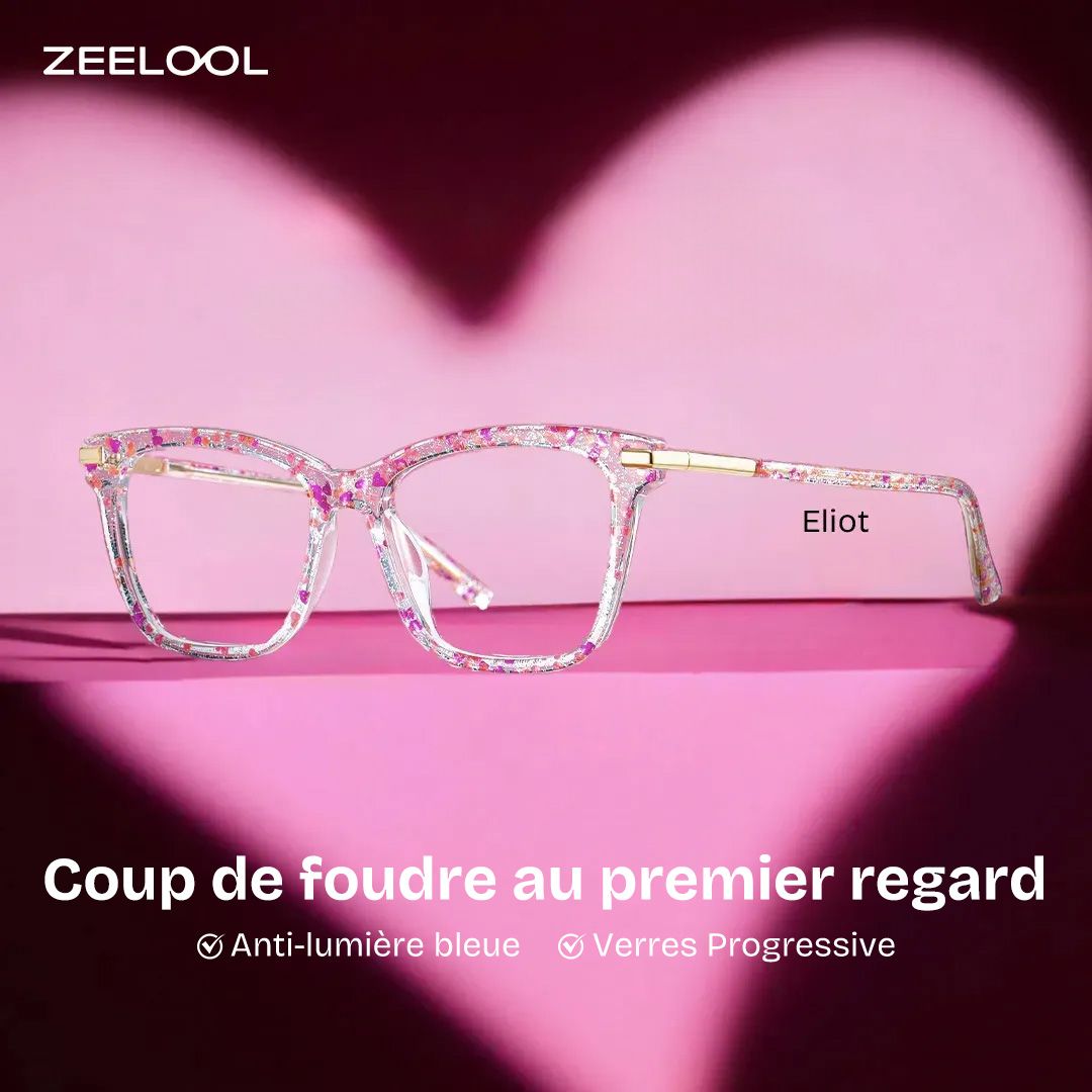 Eliot Rectangle Rose Lunettes0