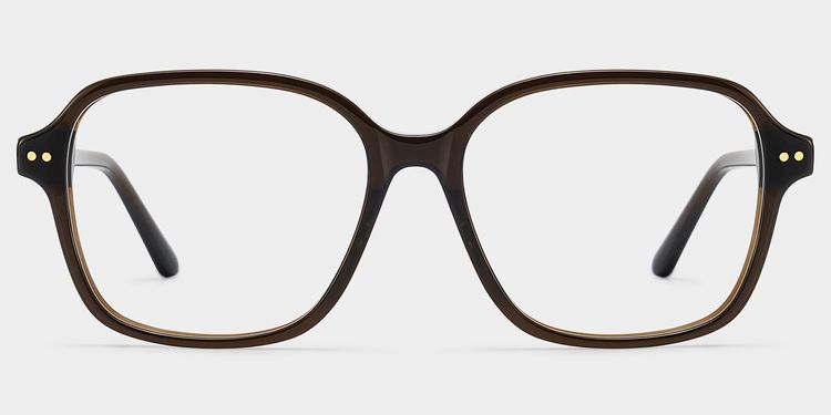 Lunettes carrées en acétate marron