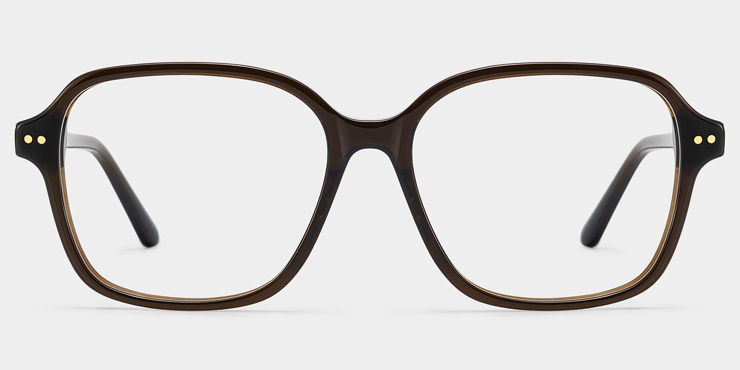 Clementine Lunettes carrées en acétate marron1