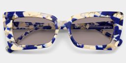 Rectangulaires Acétate Blue-Floral Lunettes1