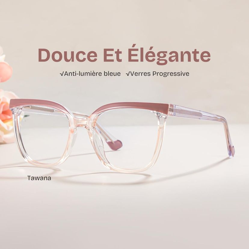 Carrées Violettes TR90 Lunettes