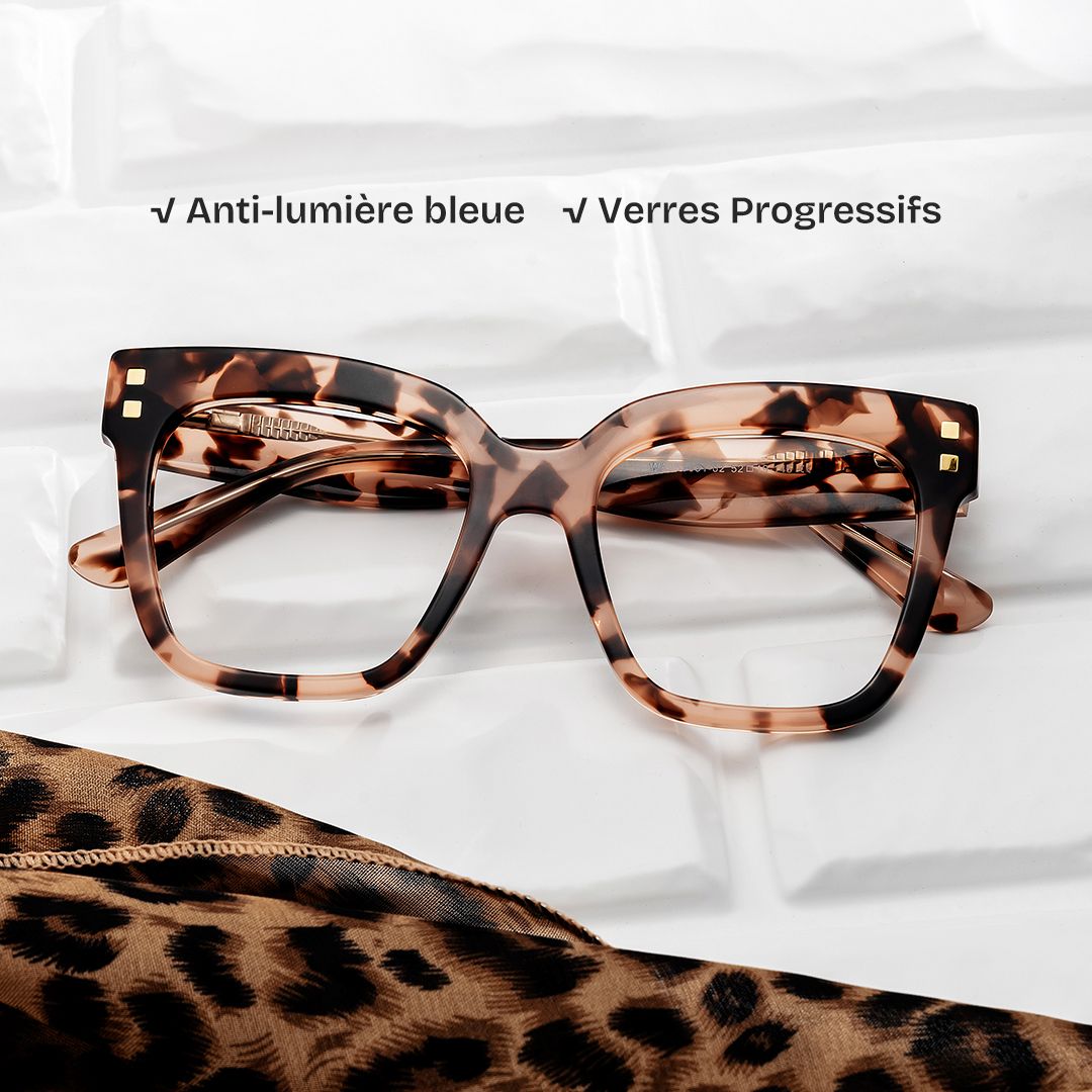 Minguela Rose Tortue Carré Lunettes0