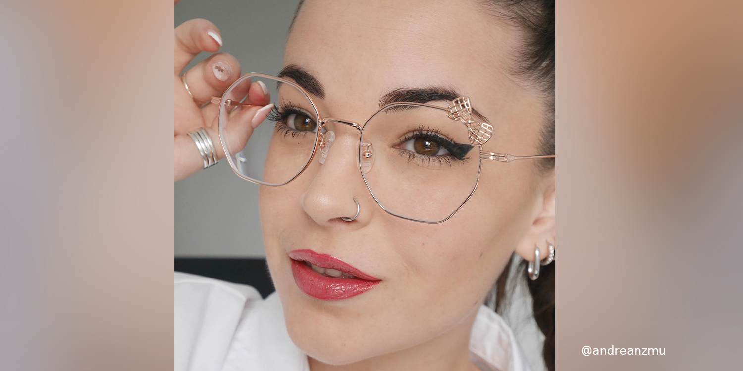 Kaitlyn Lunettes géométriques en or rose5