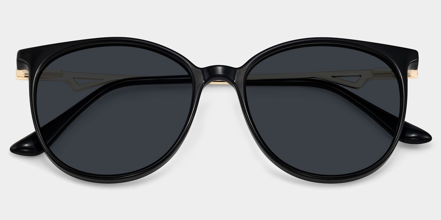 Chanty Tr90 Round Noir Lunettes de soleil à Monture | ZEELOOL FR1