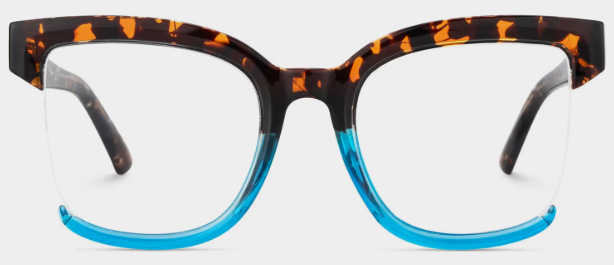 Carrées Bleues Écaille TR90 Lunettes