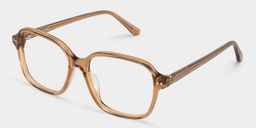 Lunettes carrées en acétate marron transparent3