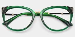 Lunettes cat eye vert foncé Dalton1