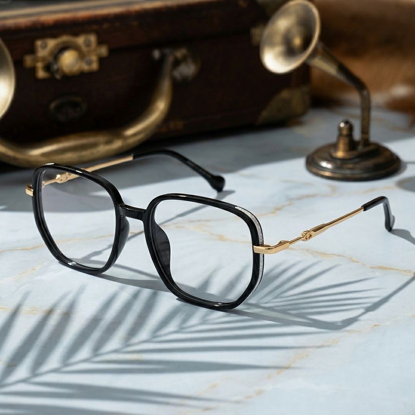Joana Noir Géométrique lunettes