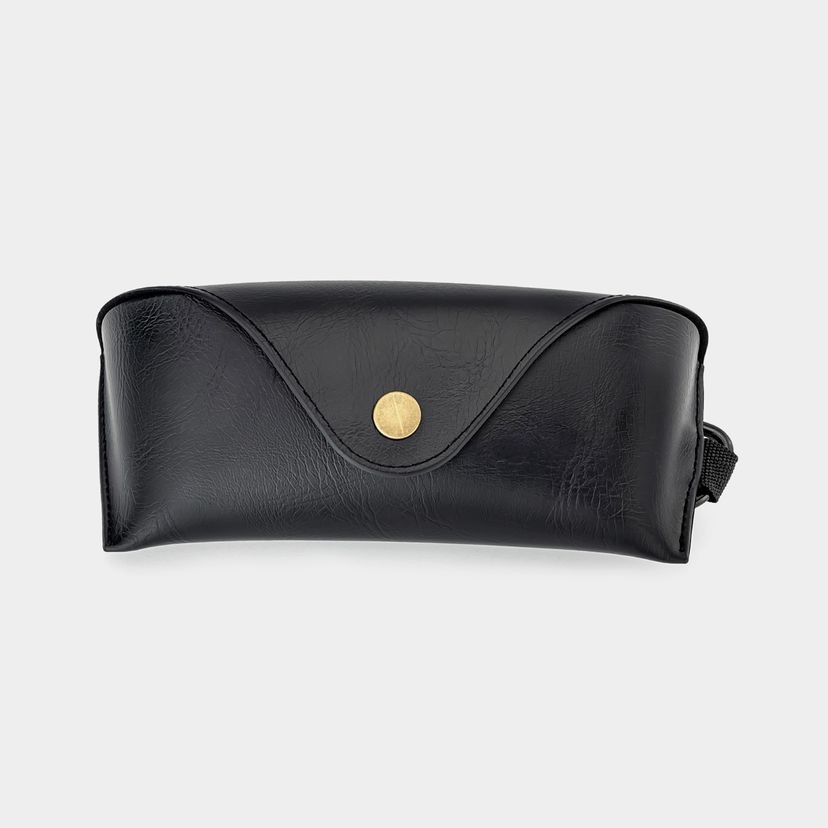 Étui À Lunettes En Cuir Noir De Haute Qualité